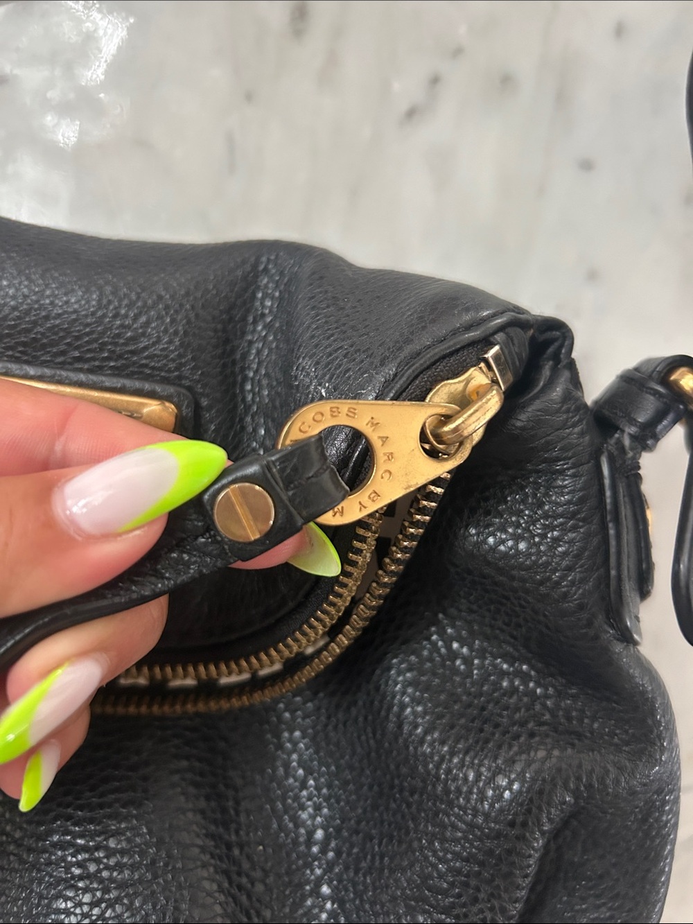 Marc By Marc Jacobs MINI Black Pebbled Leather Crossbody with Gold Hardware - Picture 8 of 12